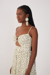 Vestido Cropped Estampa Poá Folhagem