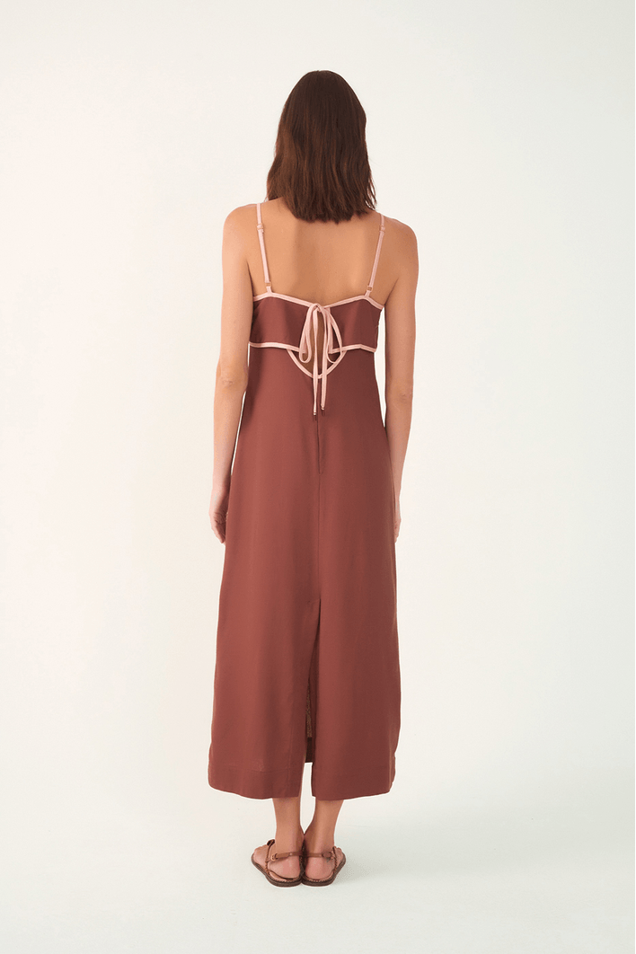 Vestido Cropped Linho Viés