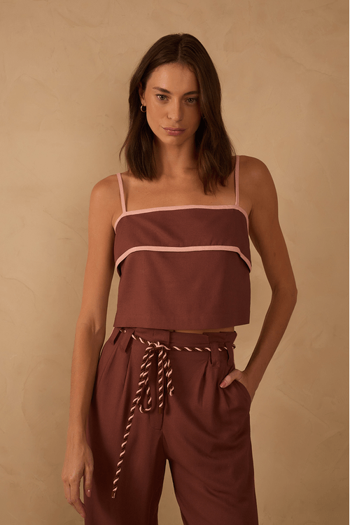 Blusa Cropped Viés