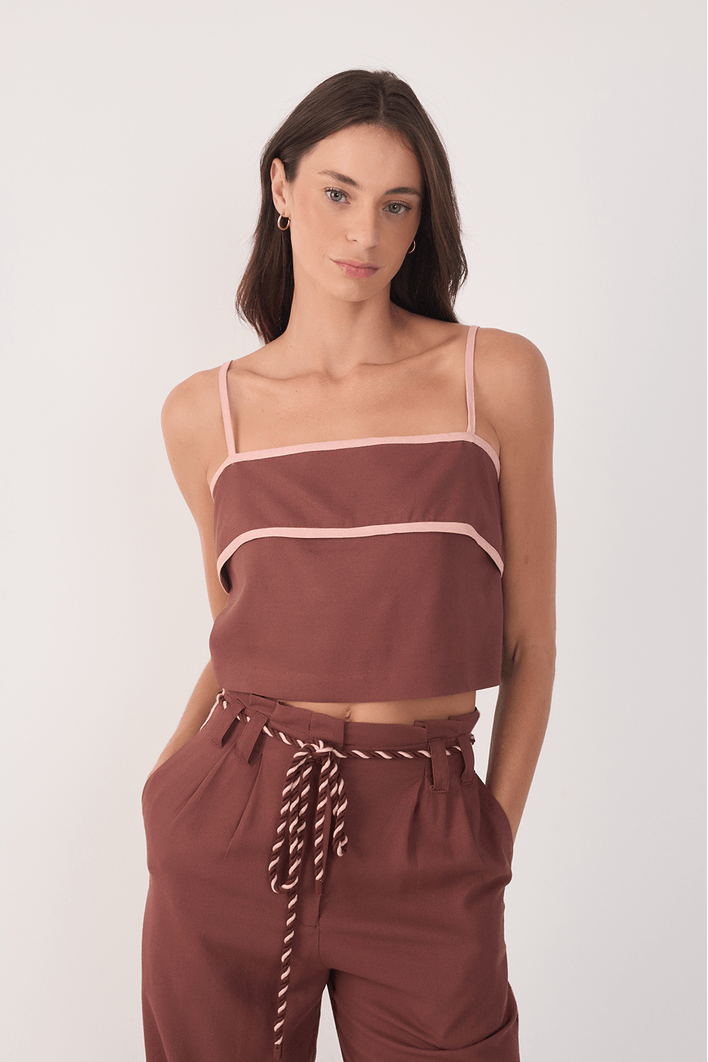 Blusa Cropped Viés