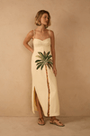 Vestido Midi Linho Estampa Tropicana