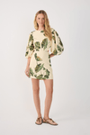Vestido Linho Estampa Folhar