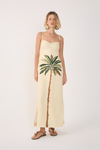 Vestido Midi Linho Estampa Tropicana