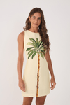 Vestido Linho Estampa Tropicana