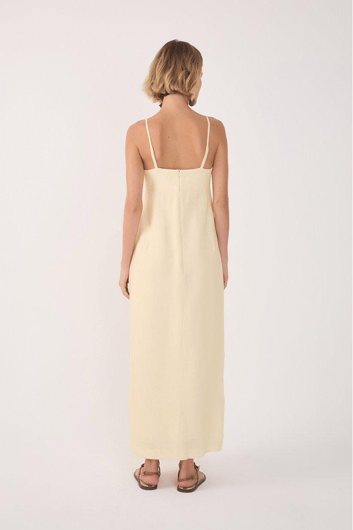 Vestido Midi Linho Estampa Tropicana