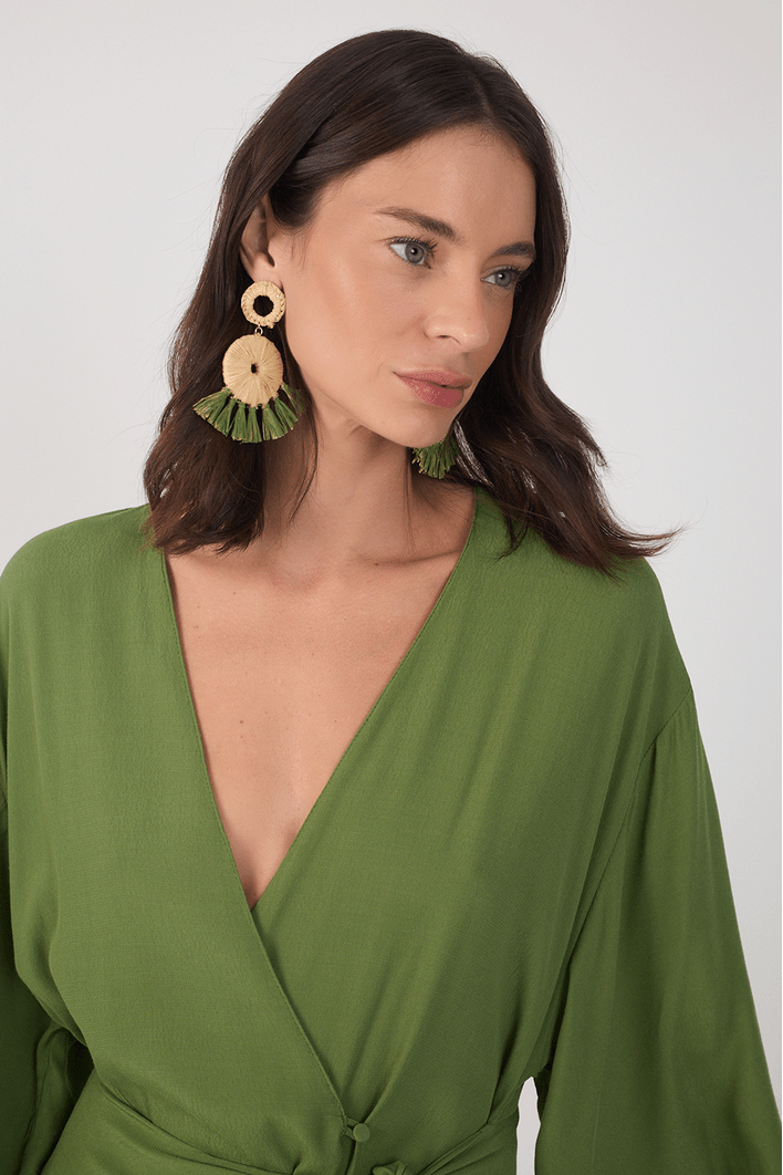 Vestido Cropped Crepe Pareo