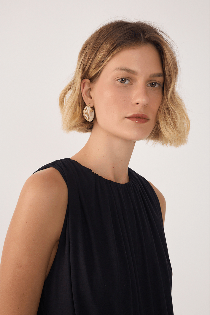 Vestido Básico Balonê Com Faixa