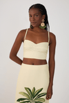 Top Linho Bordado Estampa Tropicana