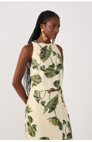 Blusa Linho Estampa Folhar