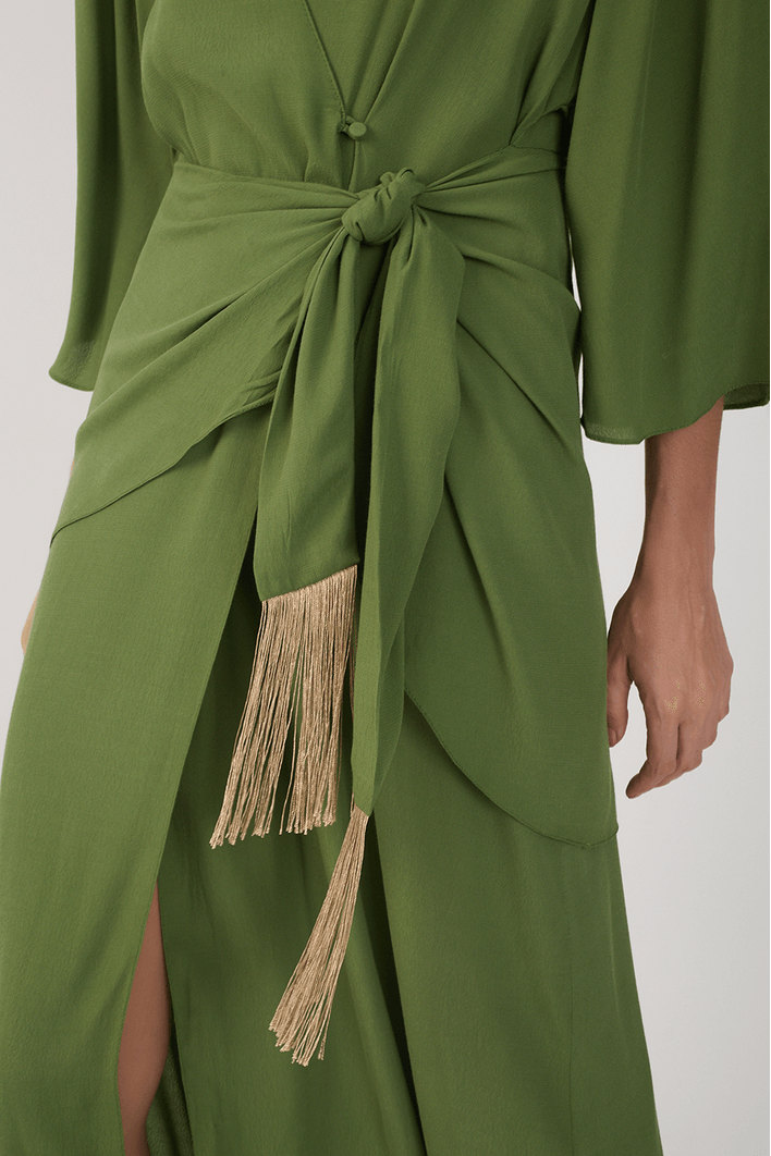 Vestido Cropped Crepe Pareo
