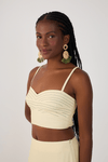 Top Linho Bordado Estampa Tropicana