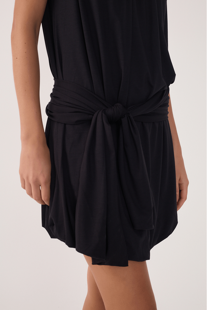 Vestido Básico Balonê Com Faixa