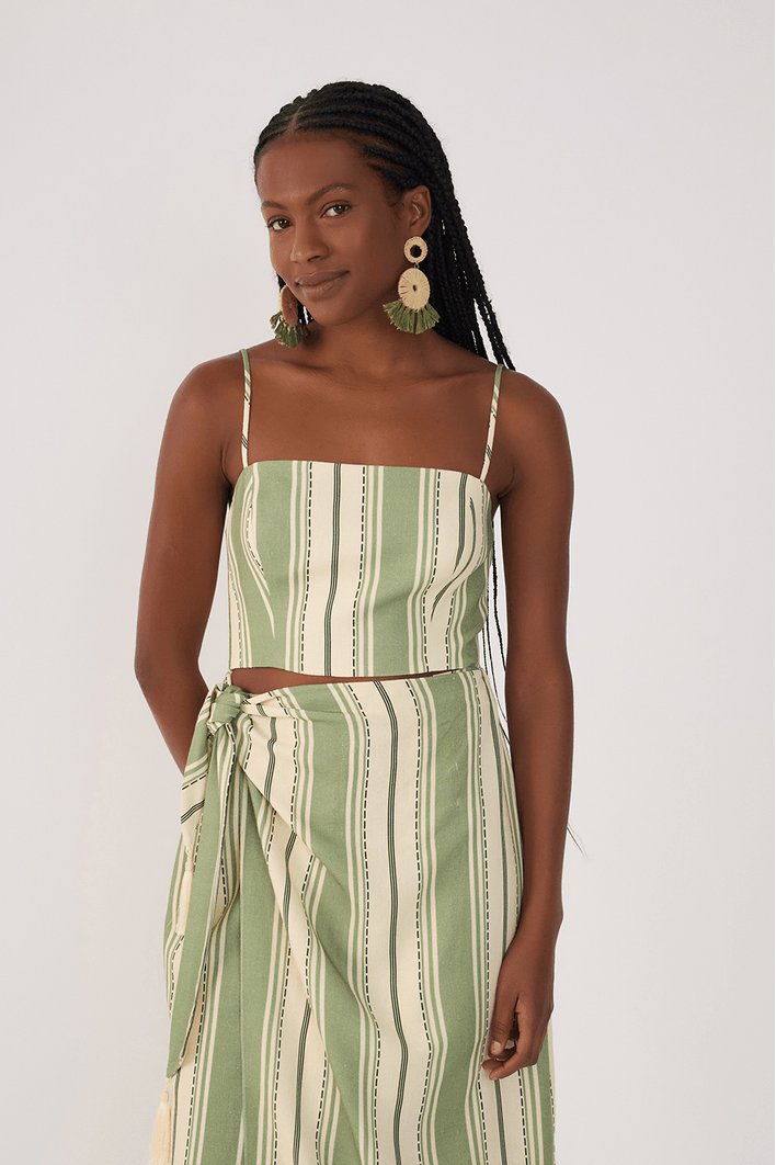 Vestido Midi Estampa Descanso Verde
