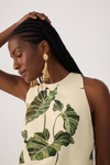 Blusa Linho Estampa Folhar