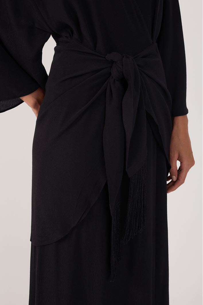 Vestido Cropped Crepe Pareo