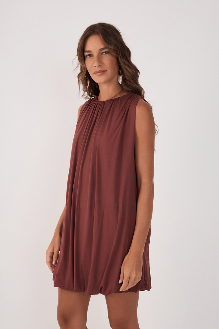 Vestido Básico Balonê Com Faixa
