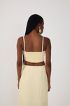 Top Linho Bordado Estampa Tropicana