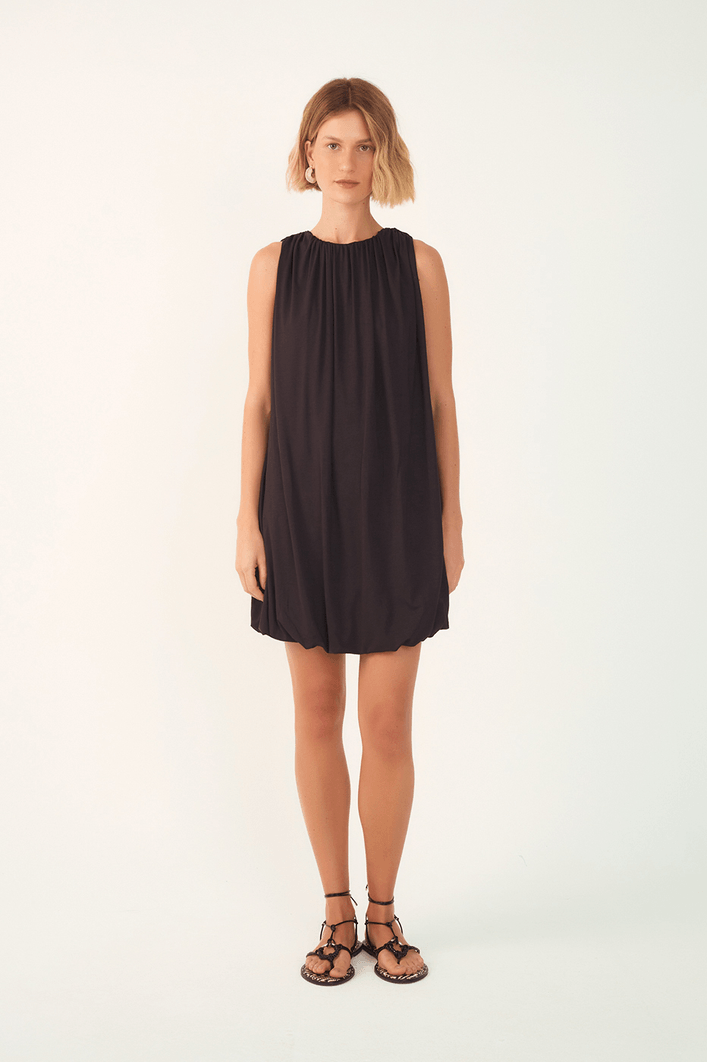 Vestido Básico Balonê Com Faixa