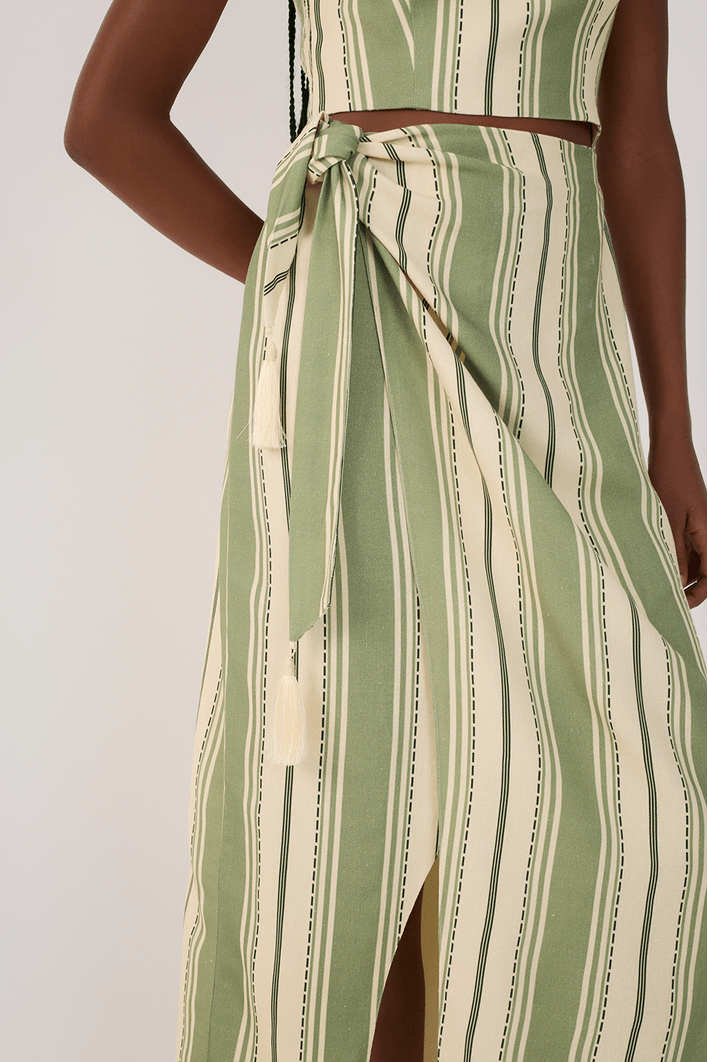 Vestido Midi Estampa Descanso Verde