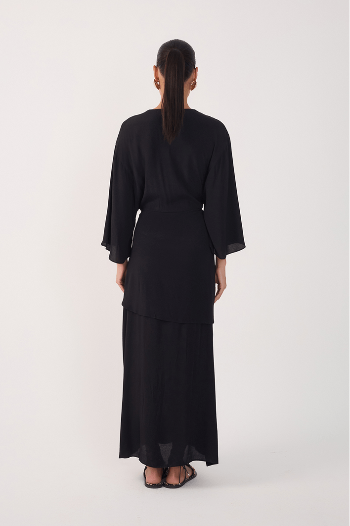 Vestido Cropped Crepe Pareo