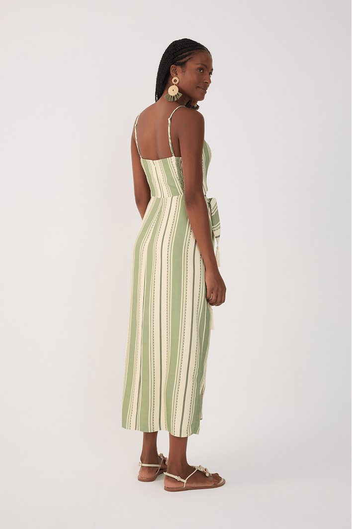 Vestido Midi Estampa Descanso Verde