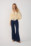 Calça Jeans Flare Bolso