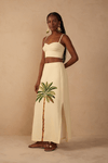 Saia Cropped Linho Estampa Tropicana