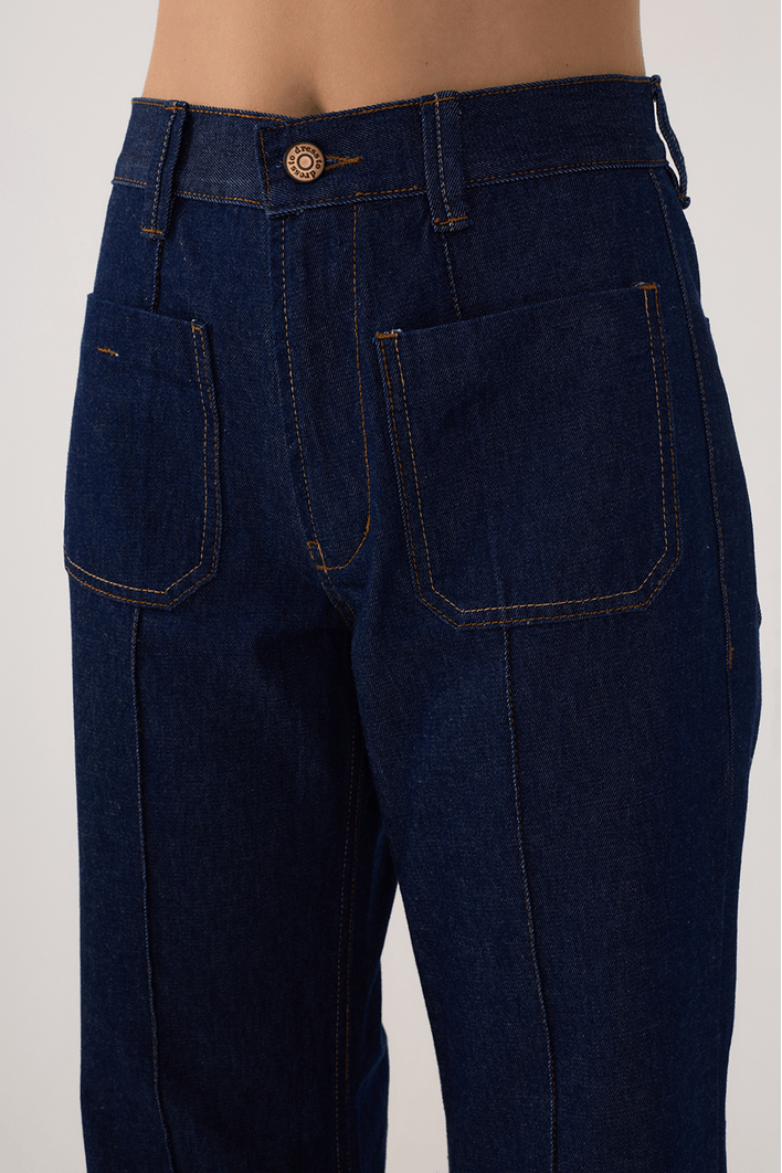 Calça Jeans Flare Bolso