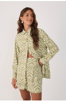 Camisa Crepe Estampa Jardim
