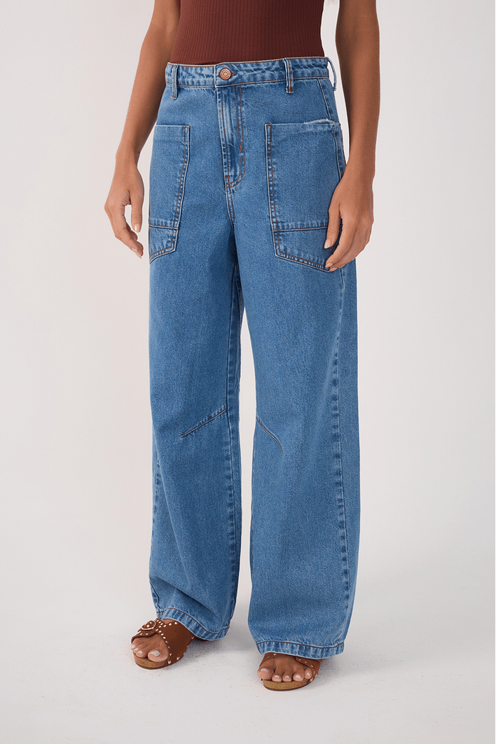 Calça Jeans Bolsos