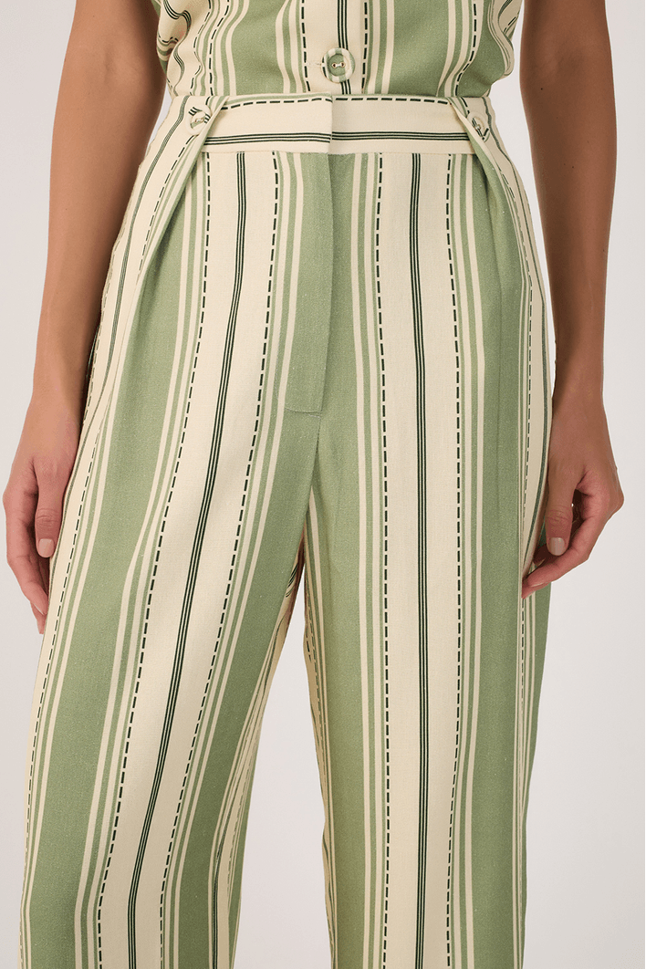 Calça Linho Estampa Descanso Verde