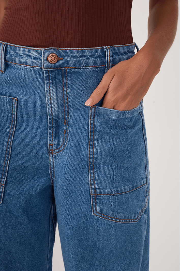 Calça Jeans Bolsos