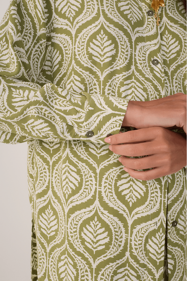 Camisa Crepe Estampa Jardim