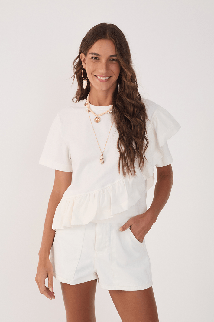 Blusa Babado Tecido
