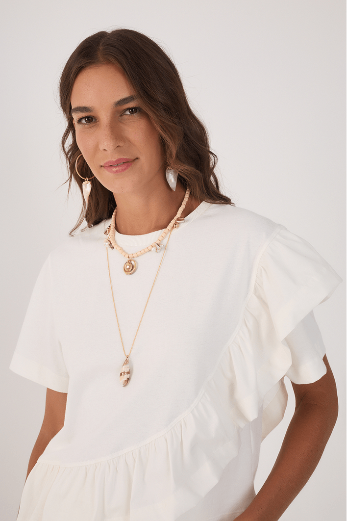 Blusa Babado Tecido