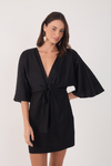 Vestido Curto Linho Mangão