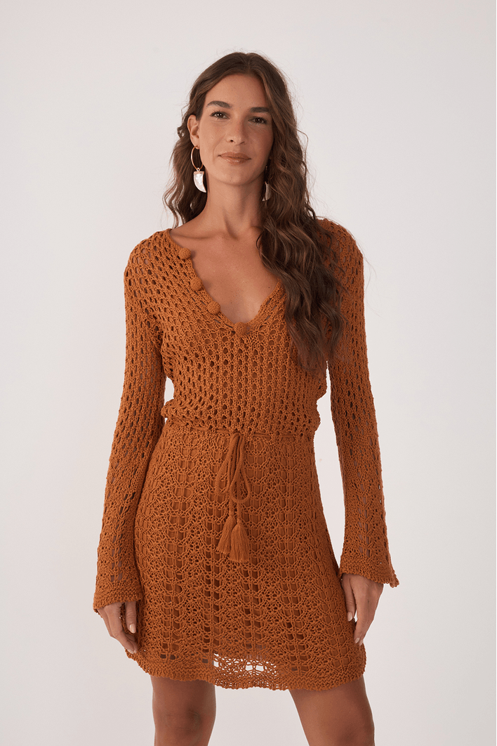 Vestido Tricot Vintage Botões