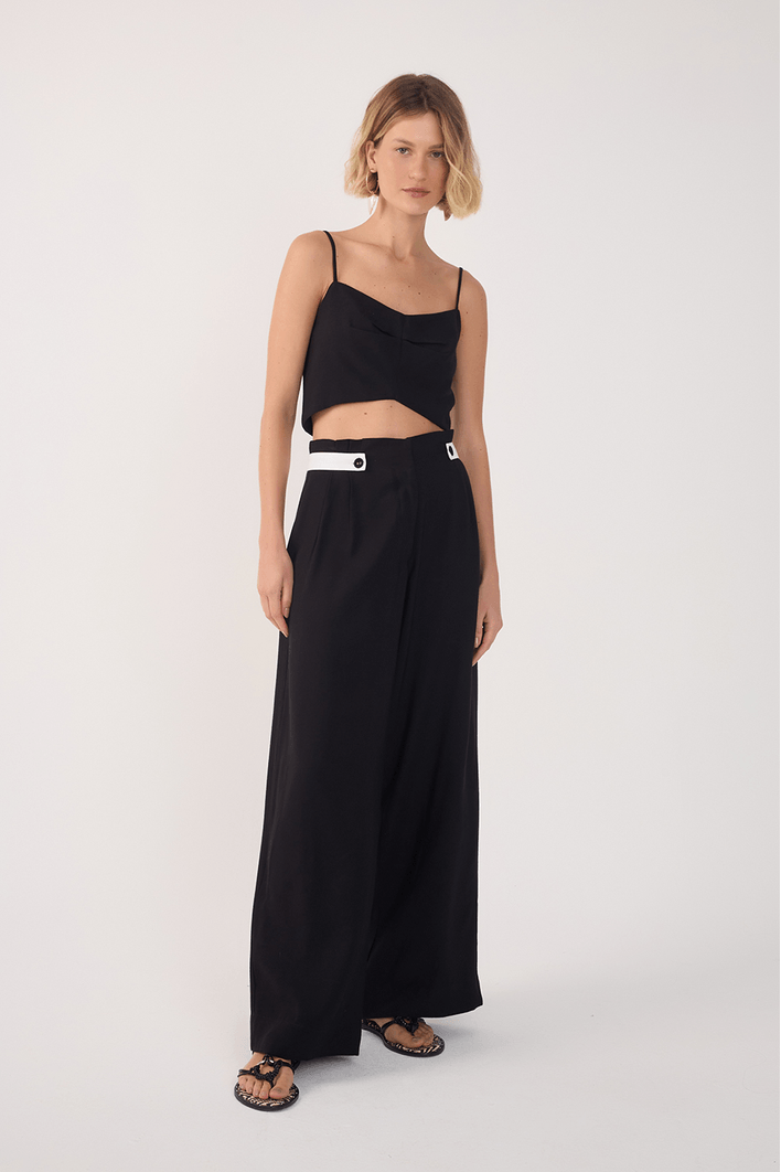 Calça Recorte Cós Algodão