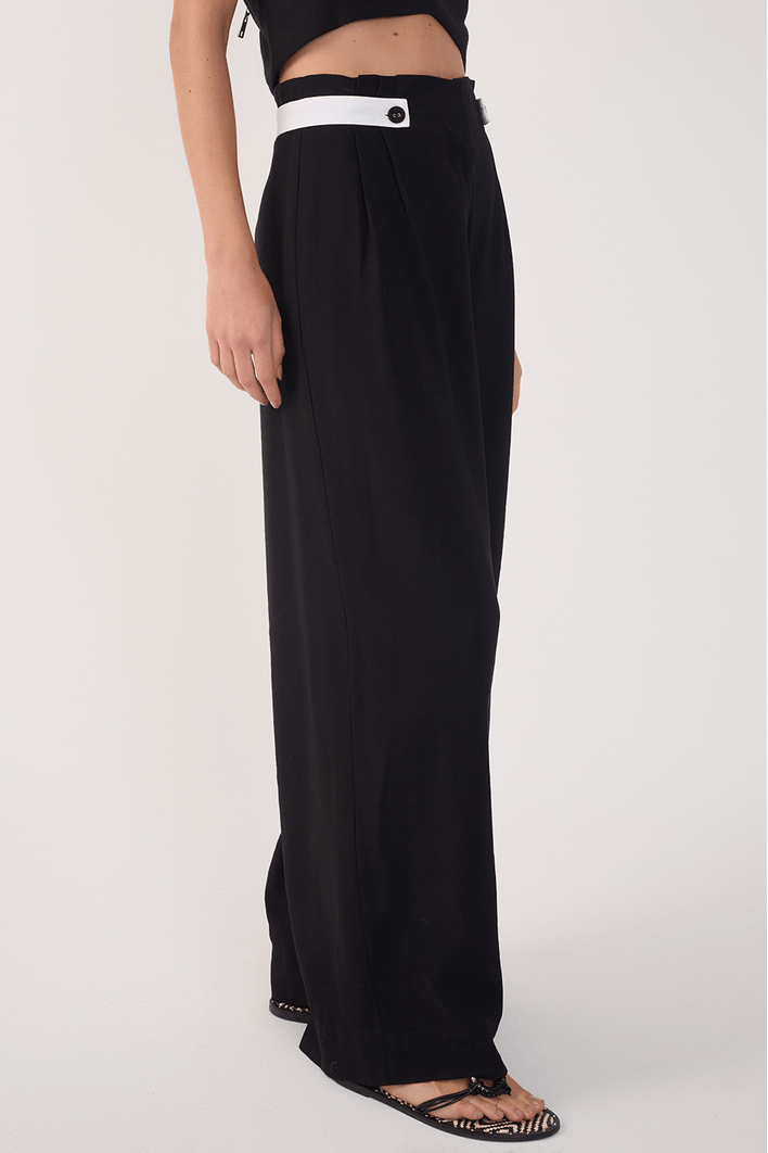 Calça Recorte Cós Algodão