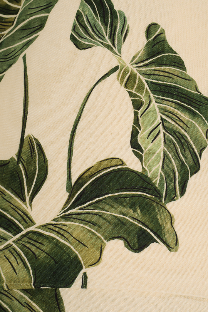 Macaquinho Linho Estampa Folhar