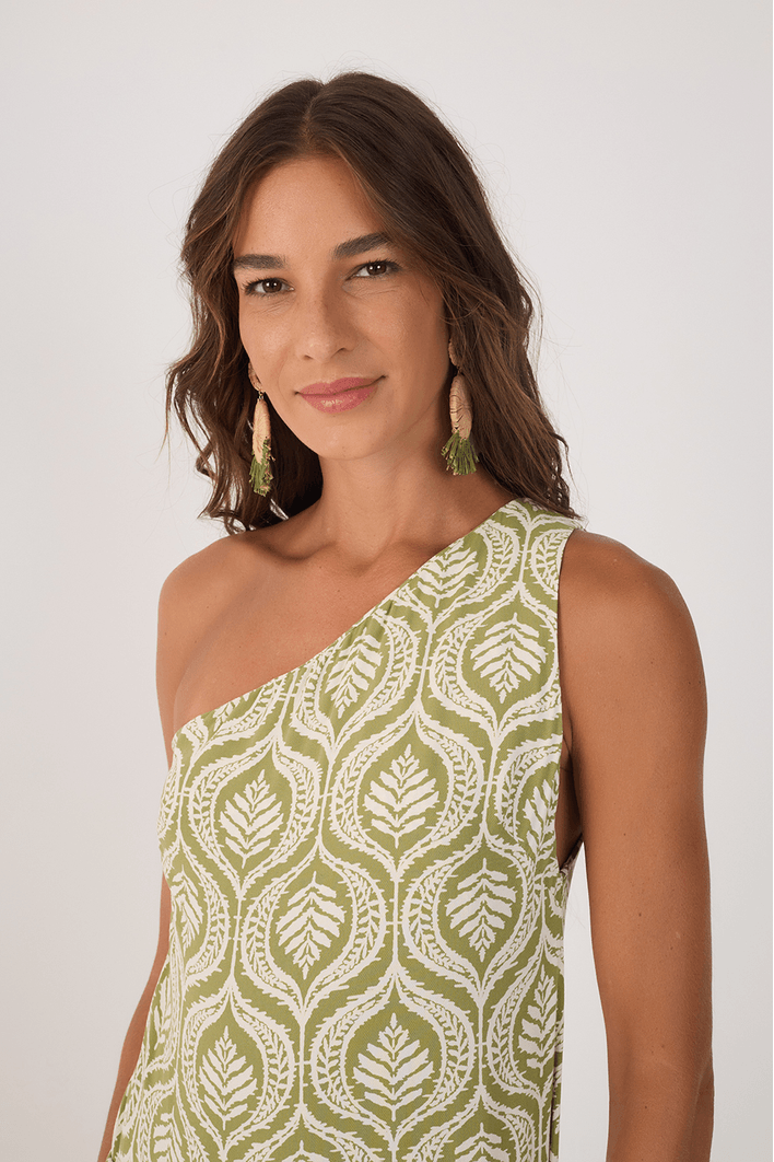 Vestido Cropped Crepe Estampa Jardim
