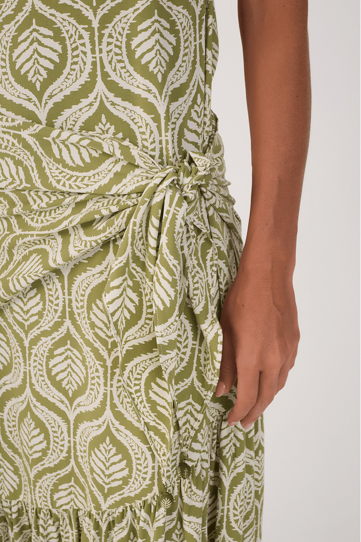 Vestido Cropped Crepe Estampa Jardim