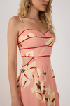 Vestido Midi Tricoline Estampa Antúrio