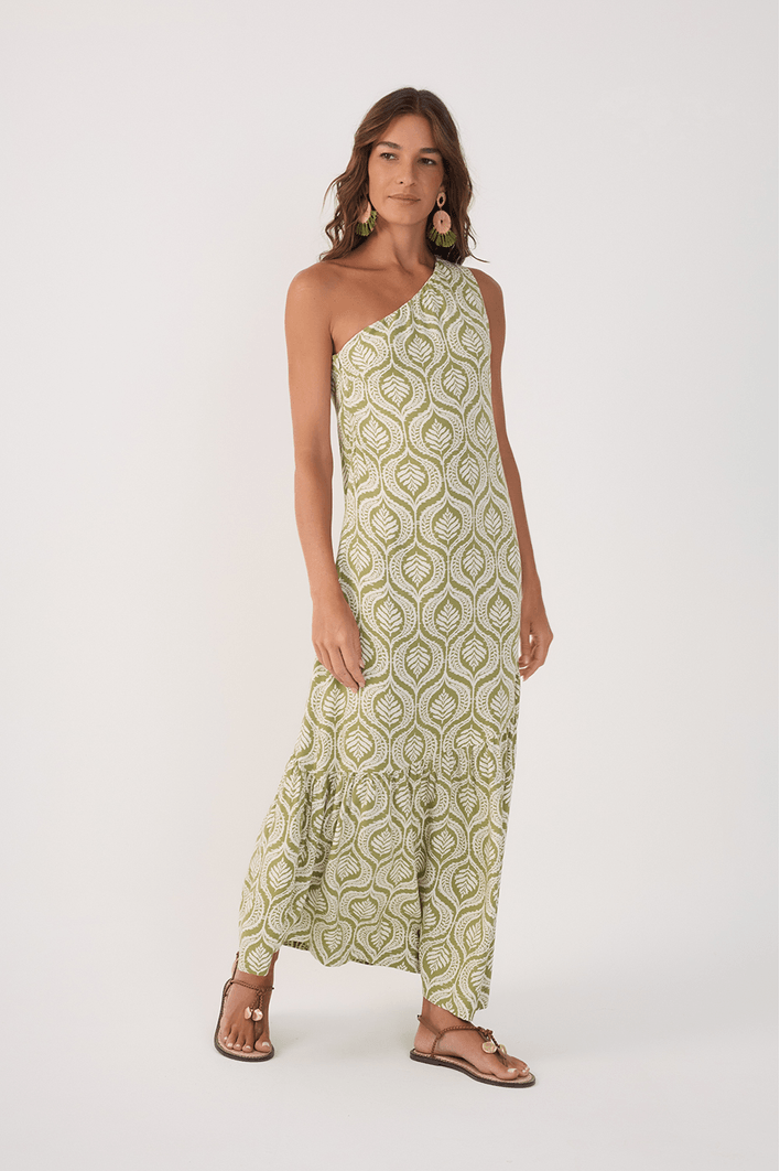 Vestido Cropped Crepe Estampa Jardim