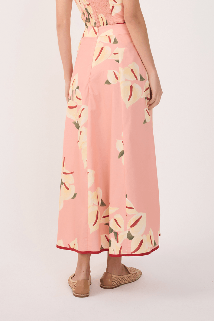 Saia Cropped Tricoline Estampa Antúrio