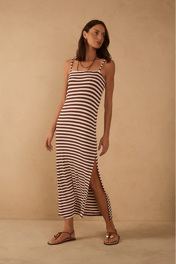 Vestido Estampa Listra Cedro