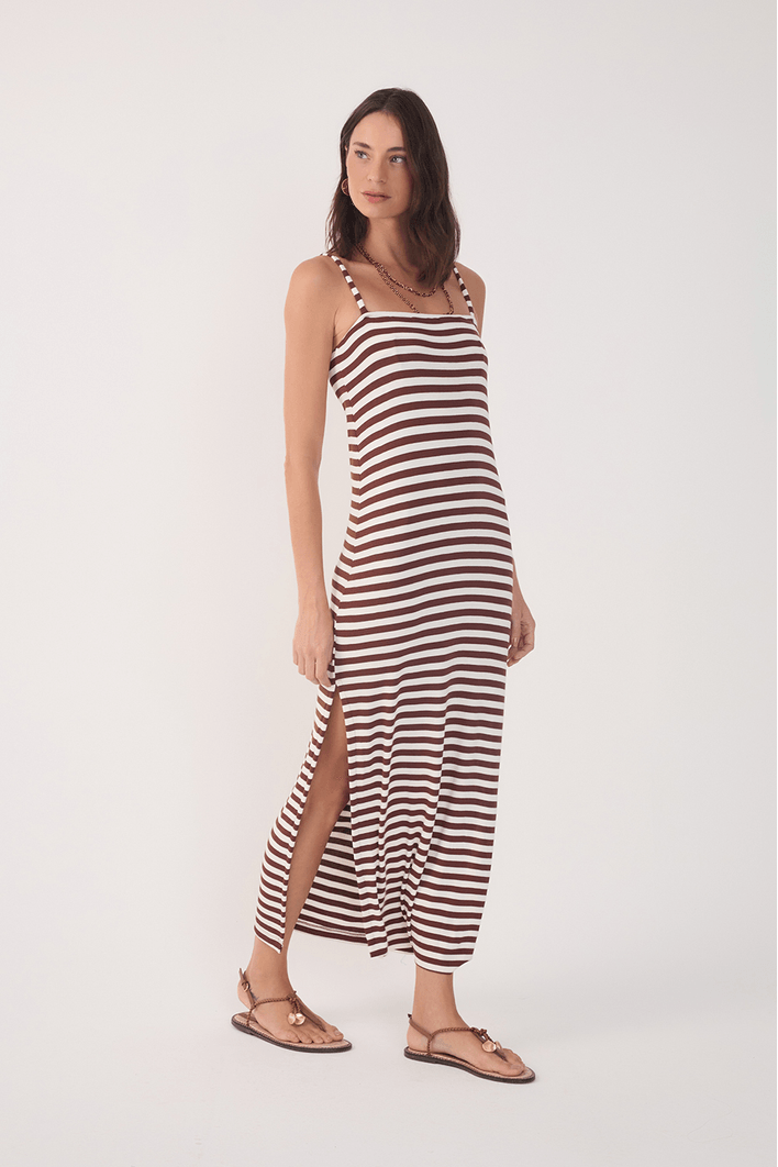Vestido Estampa Listra Cedro
