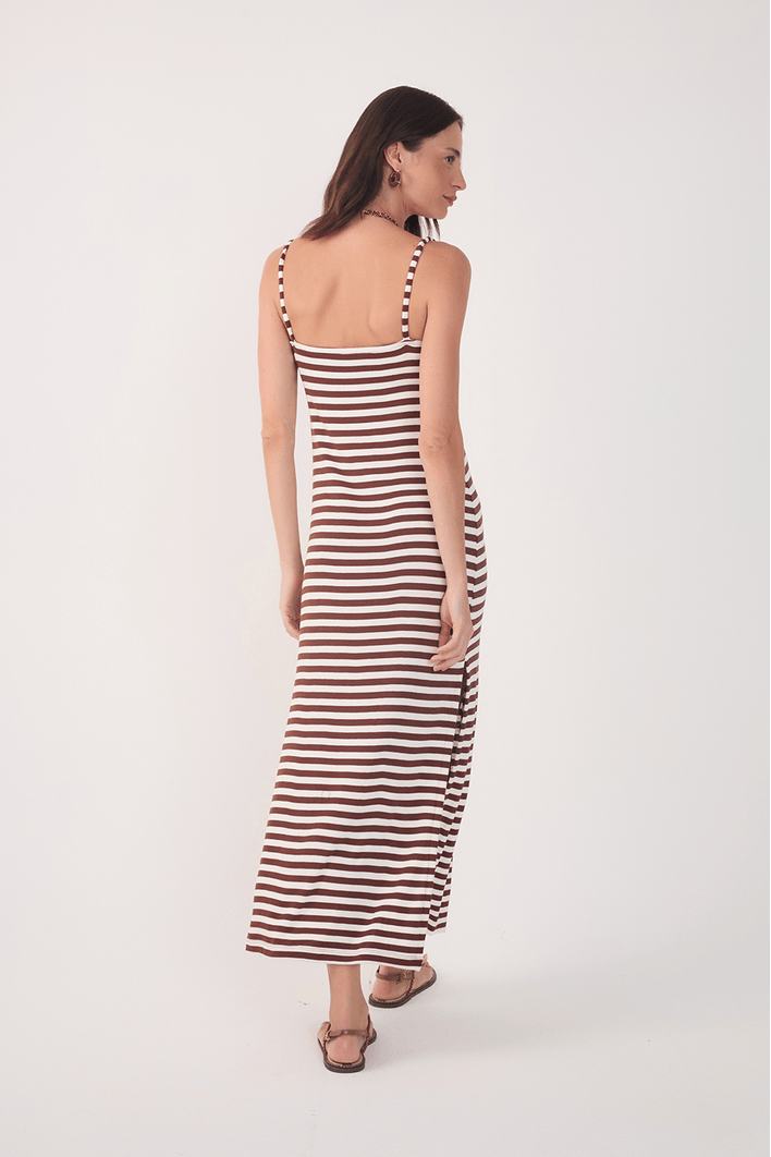 Vestido Estampa Listra Cedro