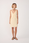 Vestido Curto Crepe Recorte Deslocado