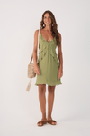 Vestido Curto Crepe Recorte Deslocado